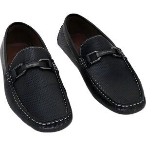 Aston Marc Men's Charter Black Leather Driving Loafers Slip-On Dress 12M